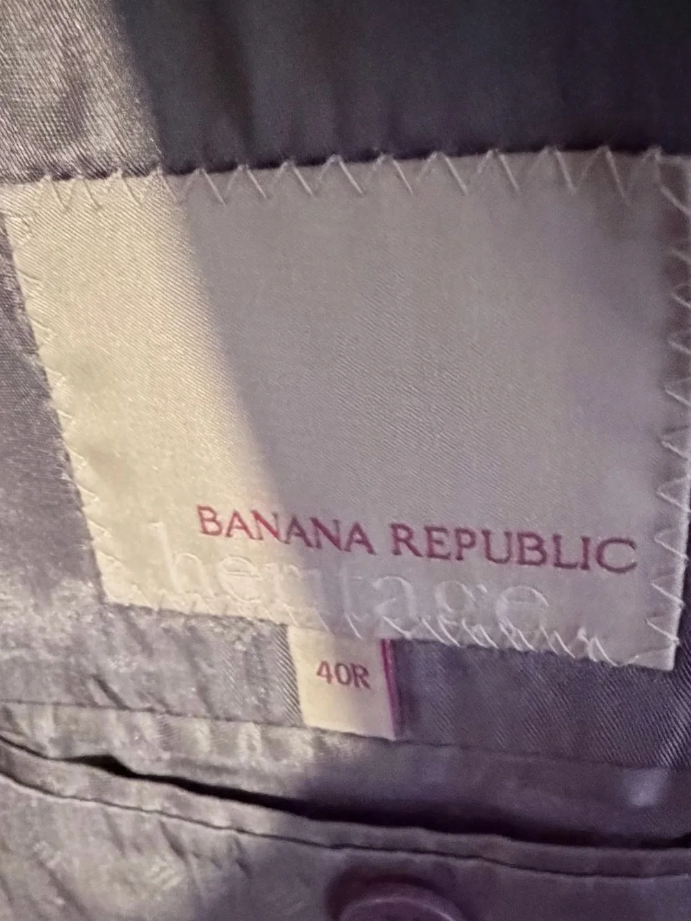 Banana Republic Sport Coat Men’s Size 40R Gray Chalk Stripe Wool Blend Blazer